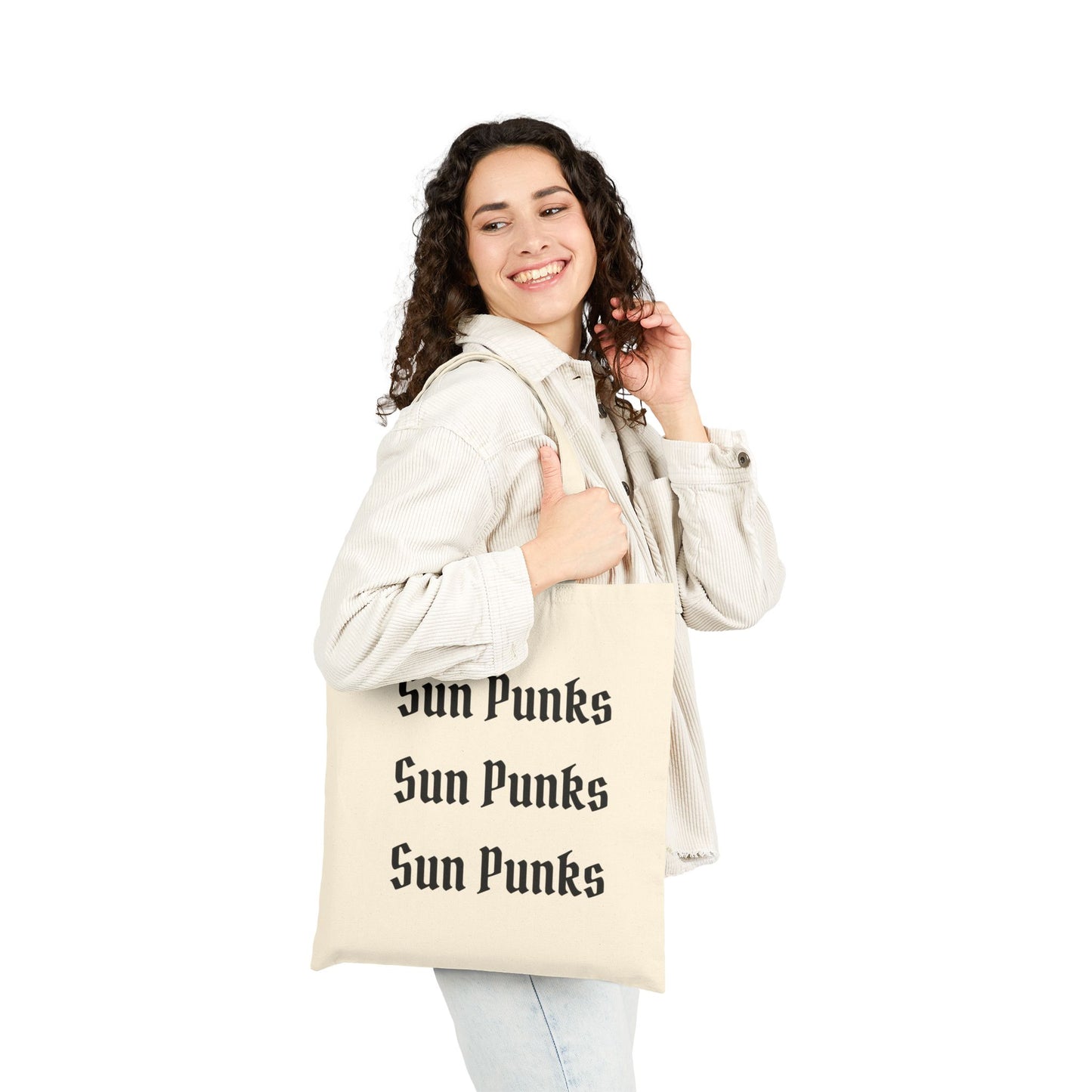Sun Punks Cotton Canvas Tote Bag - Eco-Friendly Shopping & Beach Bag