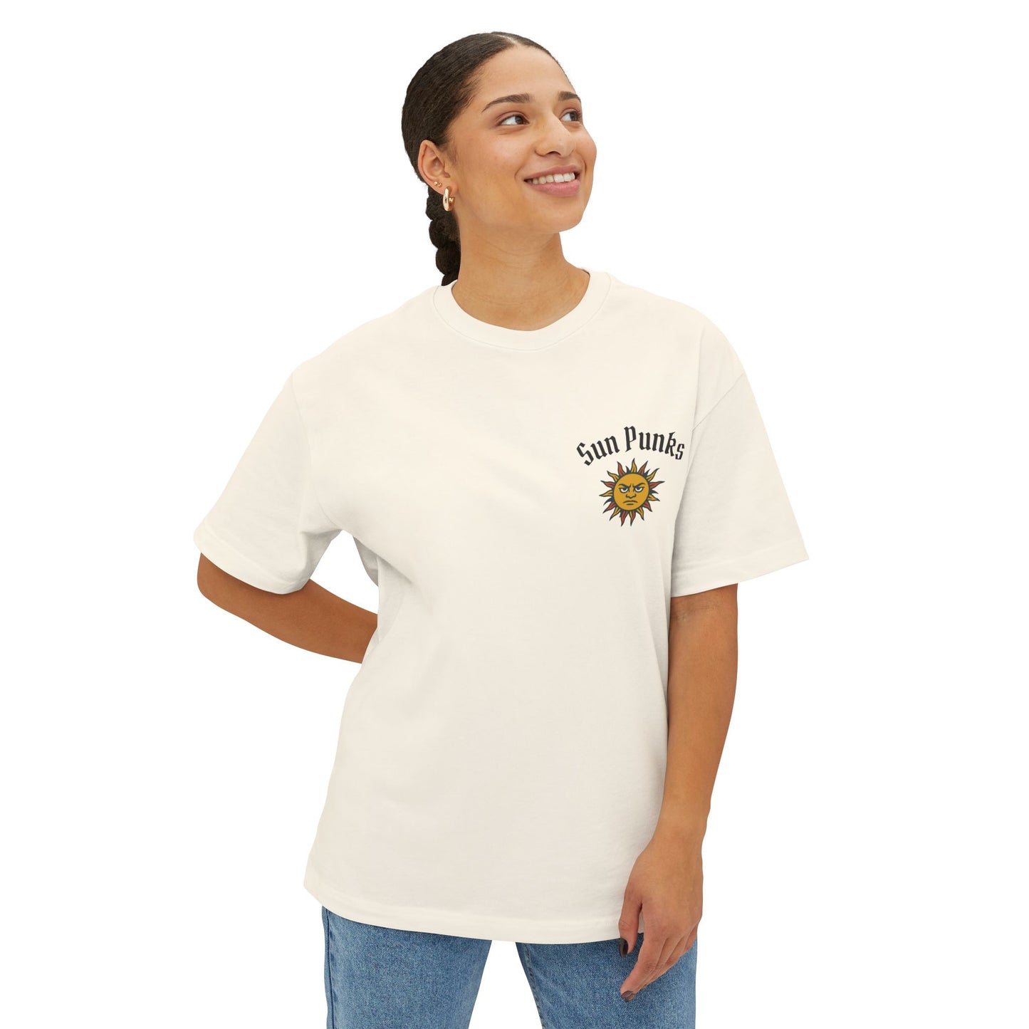 Unisex Oversized Boxy Tee - Sun Punks Graphic T-Shirt