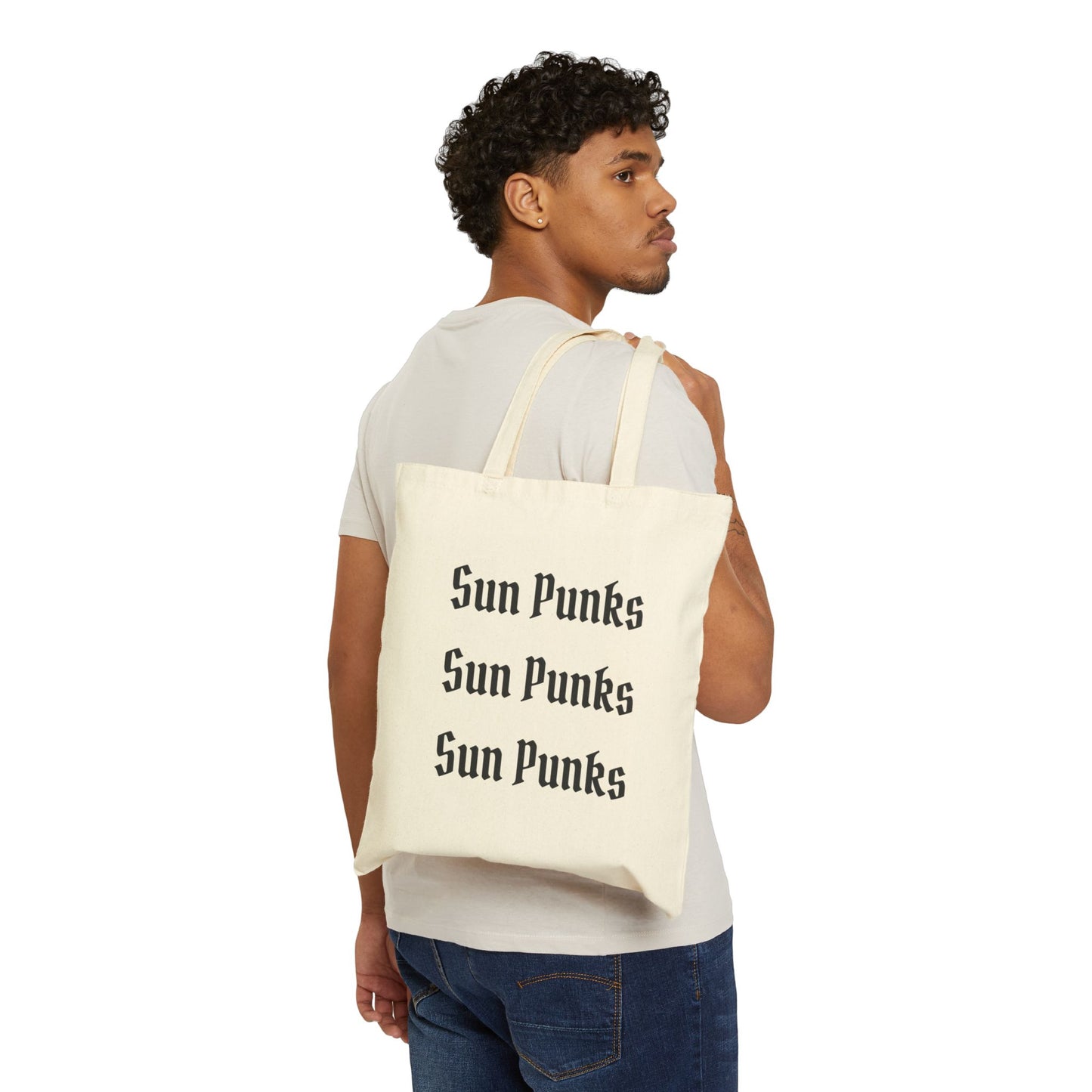 Sun Punks Cotton Canvas Tote Bag - Eco-Friendly Shopping & Beach Bag