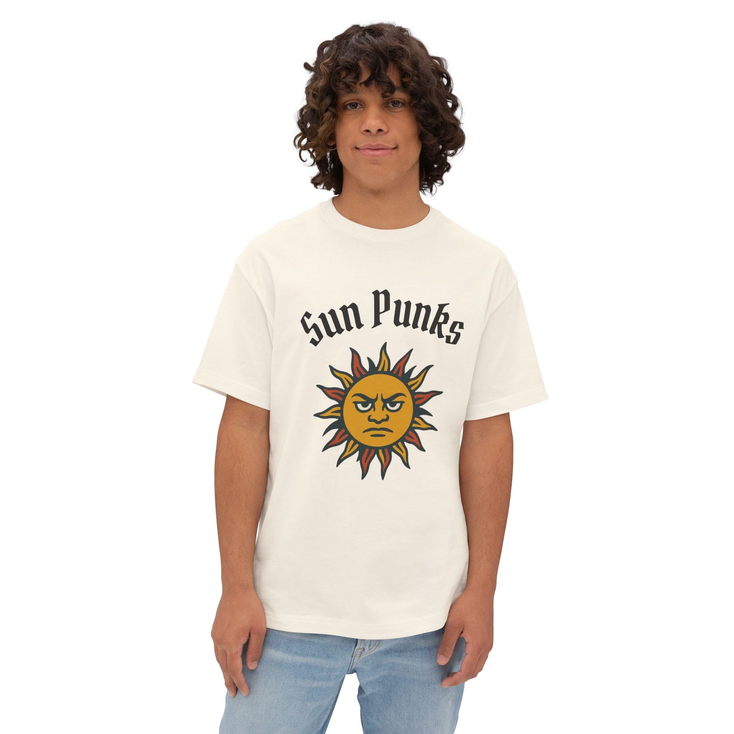 Sun Punks Unisex Oversized Boxy Tee - Relaxed Fit Graphic T-Shirt