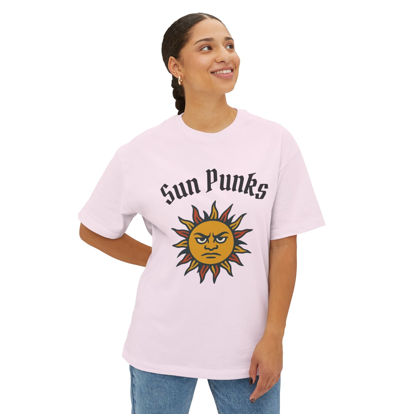 Sun Punks Unisex Oversized Boxy Tee - Relaxed Fit Graphic T-Shirt