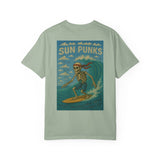 Unisex Oversized Boxy Tee - Sun Punks Surfer Skeleton Graphic T-Shirt