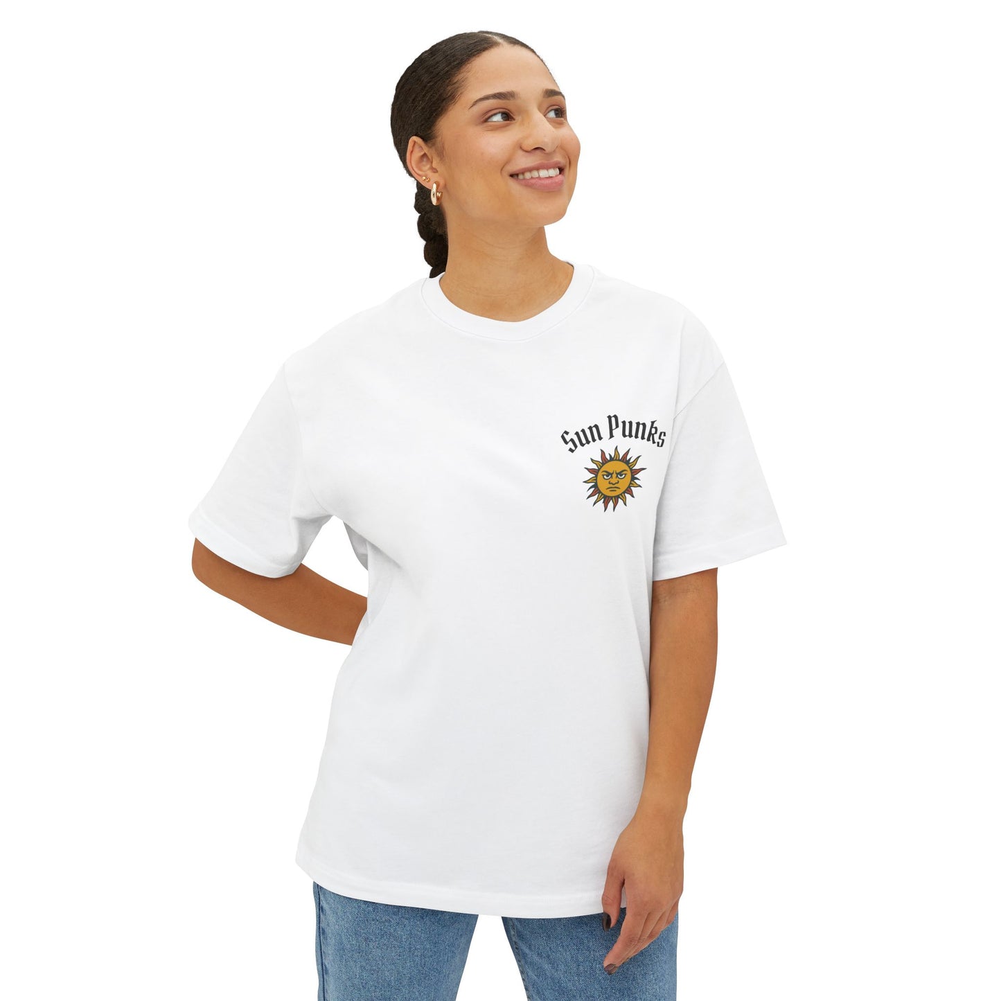 Unisex Oversized Boxy Tee - Sun Punks Graphic T-Shirt