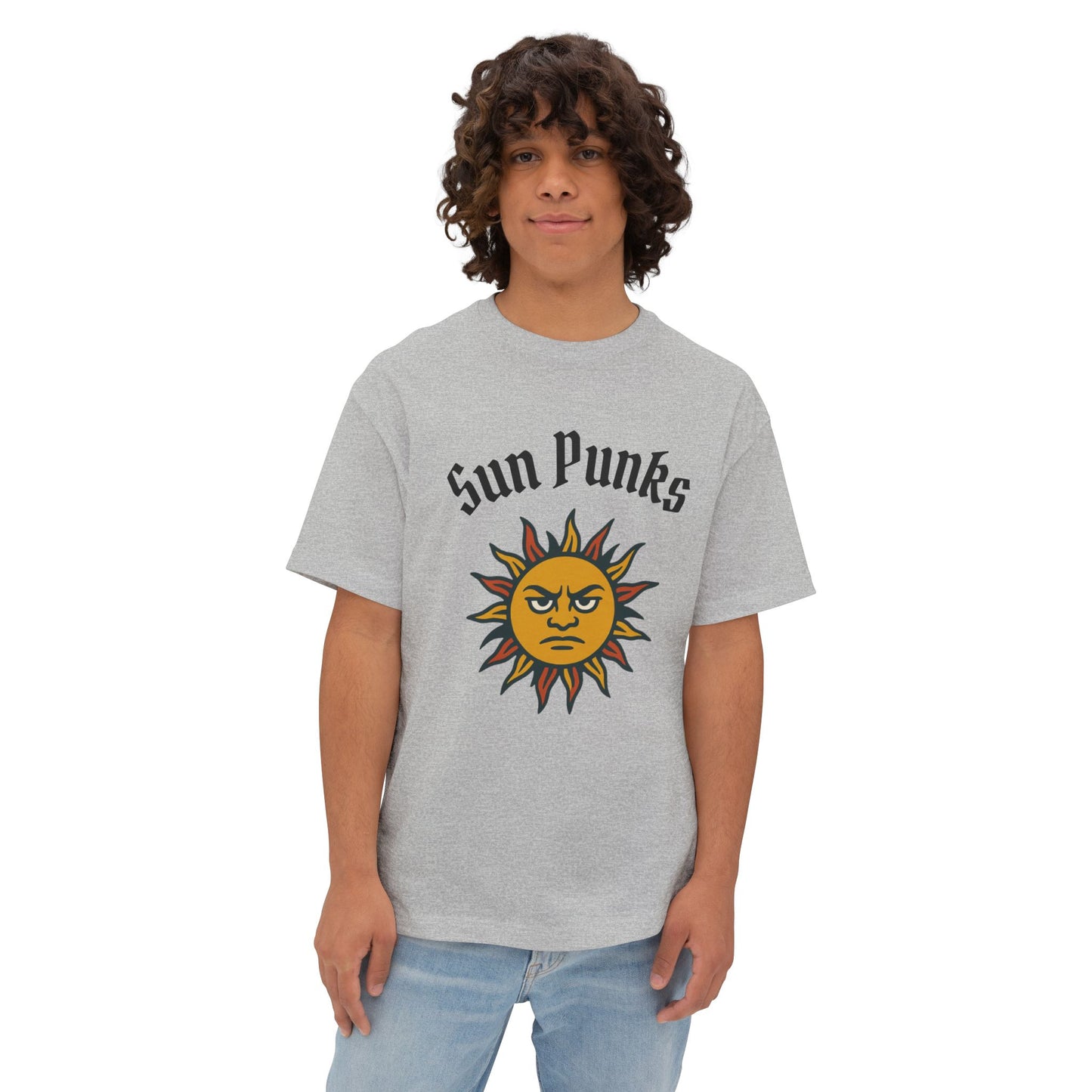 Sun Punks Unisex Oversized Boxy Tee - Relaxed Fit Graphic T-Shirt